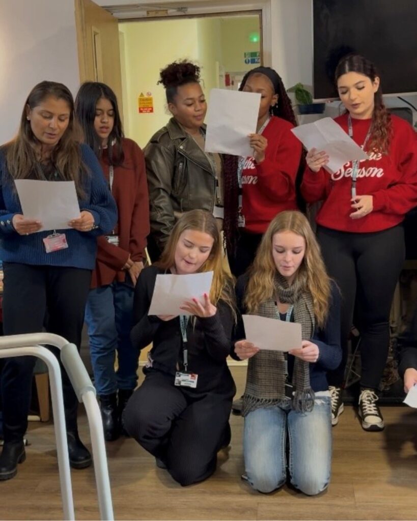 A group of students singing