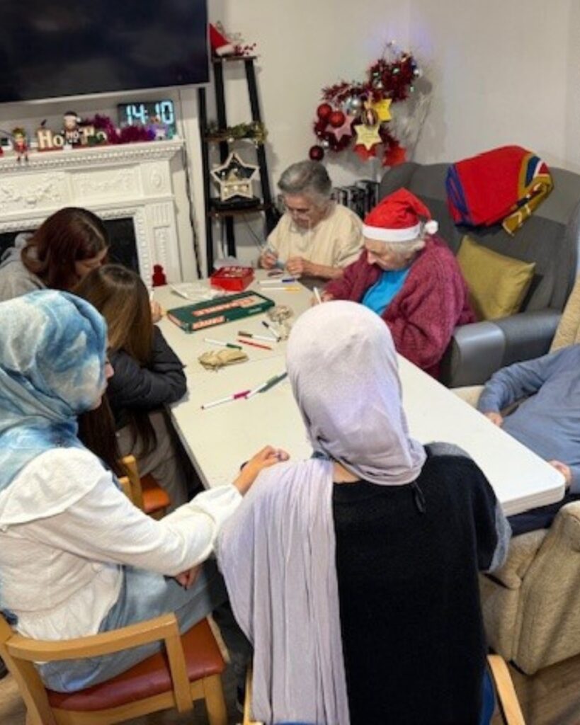 Students and residents colouring