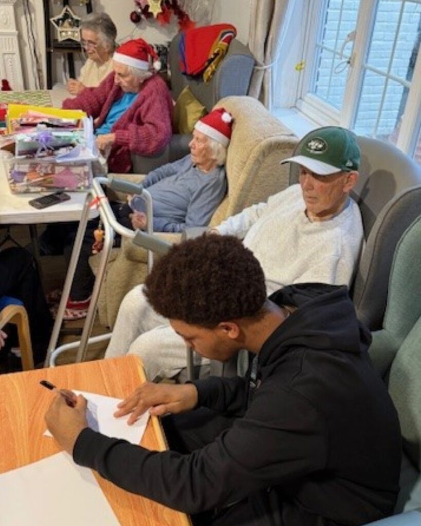 Students and residents colouring