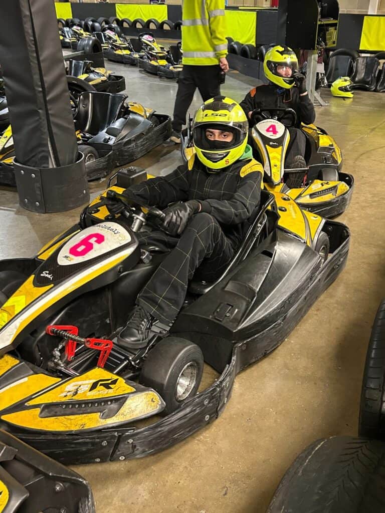 Student on a go kart