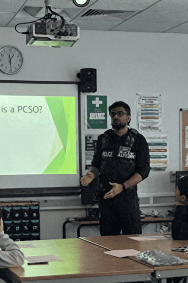 PCSO presenting to students